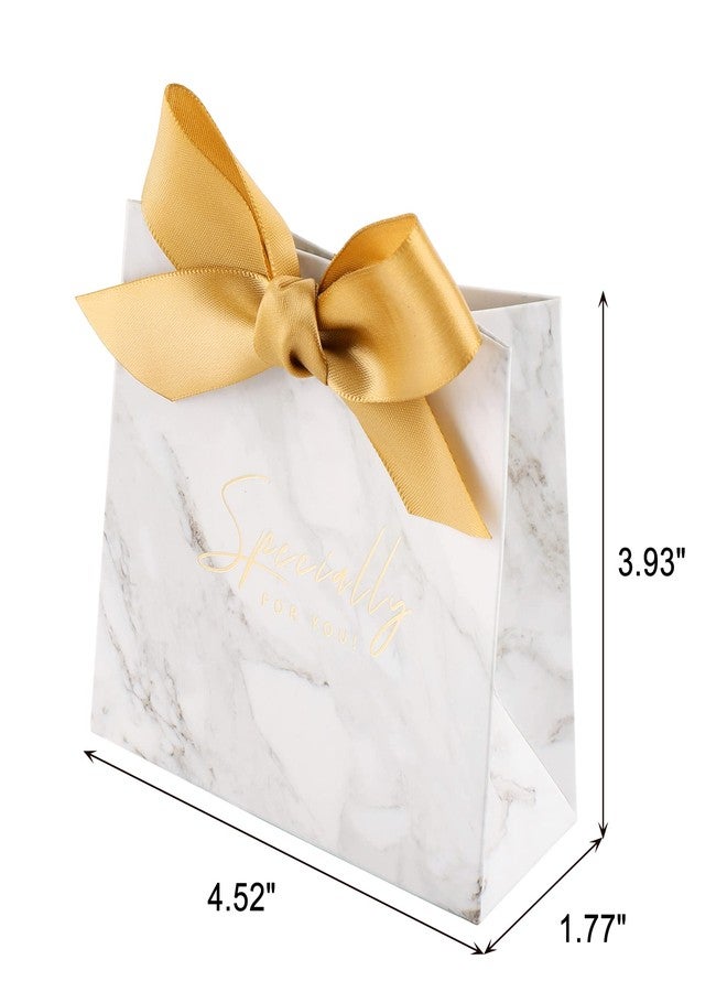 Yoption 50 Pcs Wedding Party Favor Boxes, Small Thank You Gift Bags Candy Boxes with Gold Bow Ribbon Wedding Bridal Shower Birthday Party (Marble) - Image 3